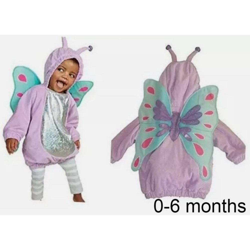 Baby Butterfly Halloween Costume Plush Purple Butterfly Infant Costume 0-6M NWT